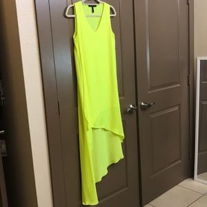 BCBG neon yellow maxi dress